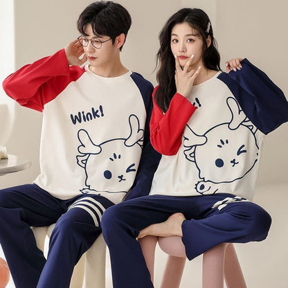 絶対欲しい 肌触り抜群 アクティブも綺麗も叶う キュート カップルパジャマ E-9484