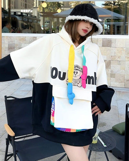 【裏起毛】 個性派 早い者勝ち ファッション ルーズパーカーE-5705