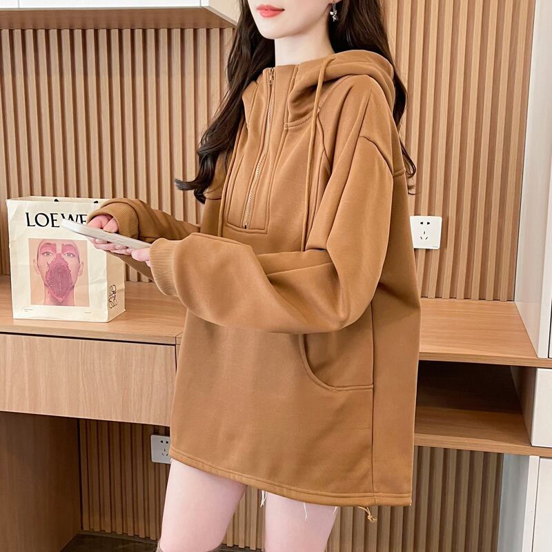 カジュアル ゆったり アルファベット フード付き 長袖 トップス パーカー E-10092