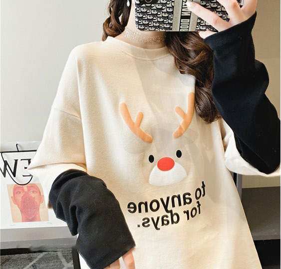 主役級 プリント カジュアル 4色選択 スウェットE-10932