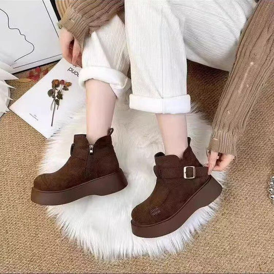 【裹起毛】美人度アップ スクエアトゥ 美感いっぱい ベルベット ローファー 革靴 2色選択可 シューズE-10387