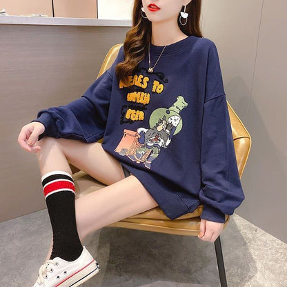 定番シンプル プリント カジュアル 4色選択 スウェットE-10931