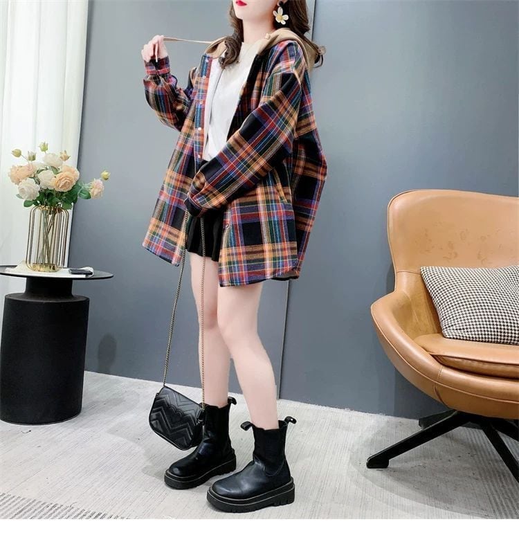 売り切れ必至 カジュアル スタイルアップ効果抜群 チェック柄 2色選択 シャツ E-9711