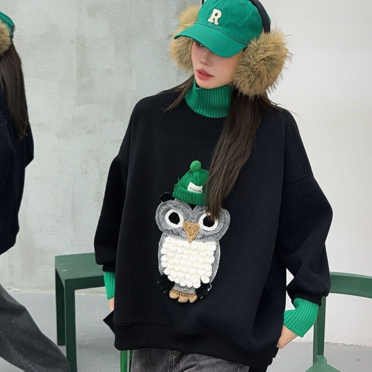 着回し力抜群　絶対流行  個性的なデザイン トレンドアイテム 2色選択 スウェットE-12316