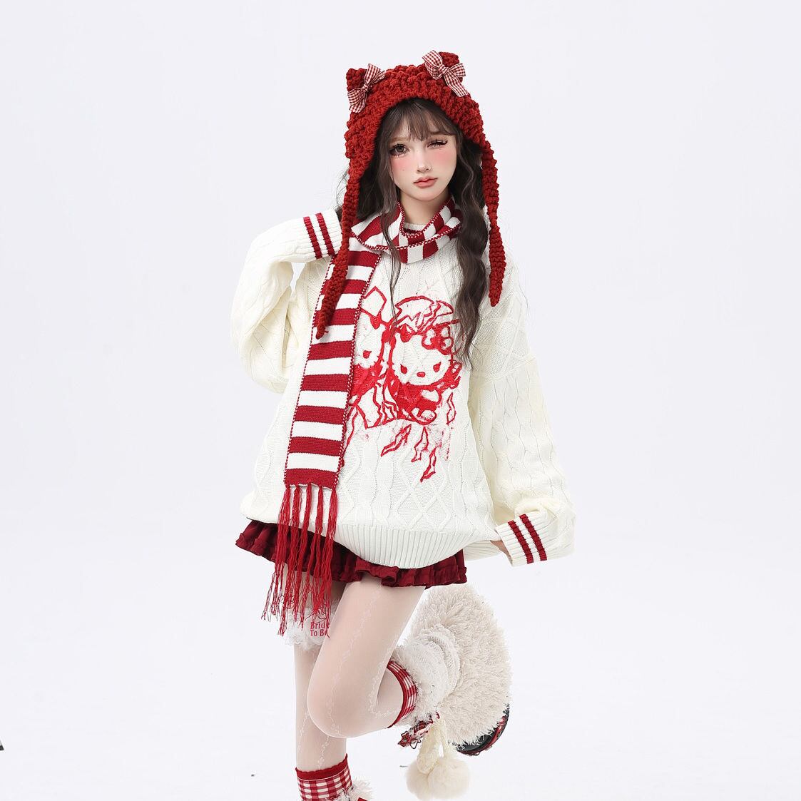 都市ファッショ デザイン オシャレ 目を奪われる 2色選択 ニットトップスE-9833