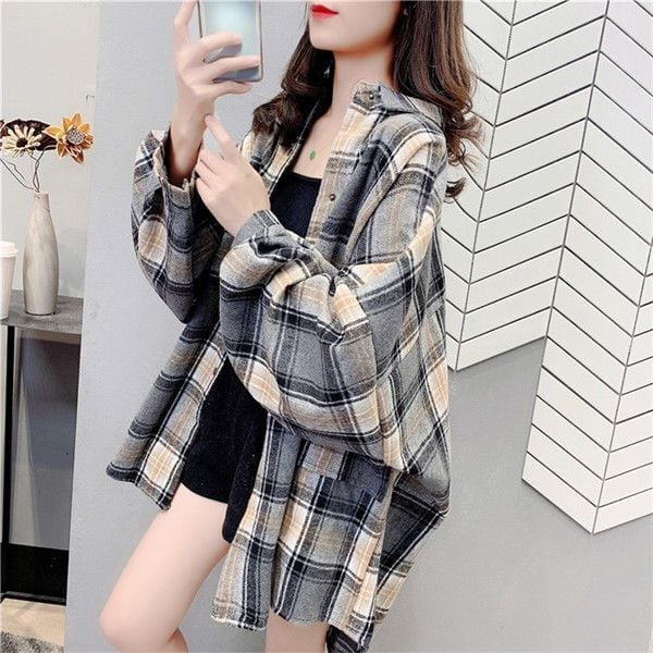 売り切れ必至 カジュアル 柔らかくて優しい印象 チェック柄 3色選択 シャツ E-9689