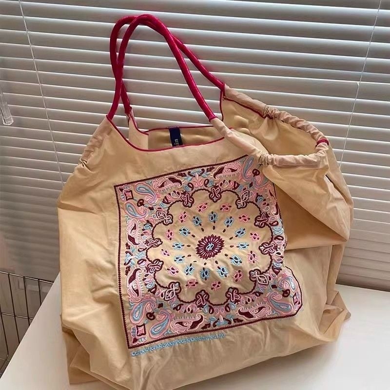 大好評  刺繍プリント  環境保護バッグ ショッピングバッグ<ins-5734>