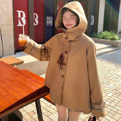 絶対欲しい おしゃれ度高め 上品 切り替え オーバーコート+スカートセットE-9518