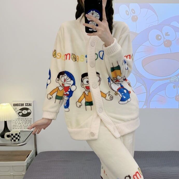 見逃し厳禁 パジャマ レディース秋冬ルームウェア トップス+パンツセットE-5730