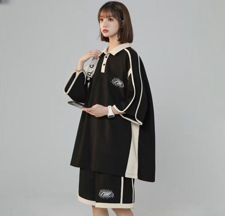 定番シンプル 半袖Ｔシャツⅹパンツセット 絶対流行 男女兼用E-6538