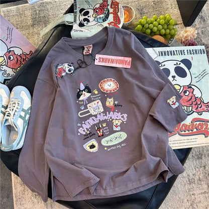 新商品 大人可愛い 求めてたデザイン 肌触り抜群 プリント 5色選択 TシャツE-9369