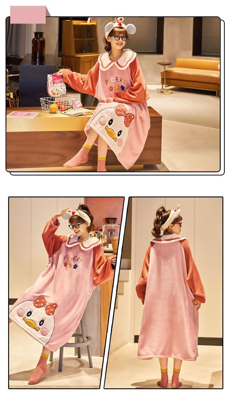 柔らかな肌触りで着心地も楽ちん！コーラルベルベットパジャマ女性冬プラスベルベットと厚みのある  4種選択 パジャマE-9750