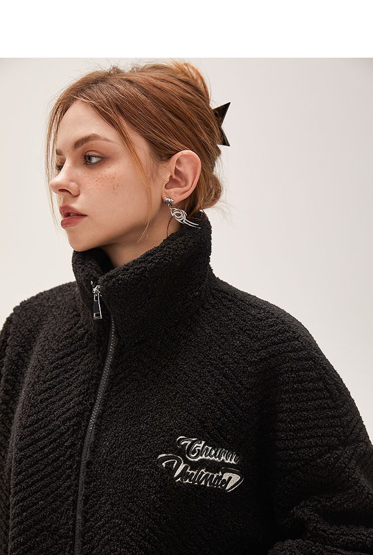 売り切れ必至  立体フェイクバックパックデザイン 2色展開 ボアジャケットE-12714