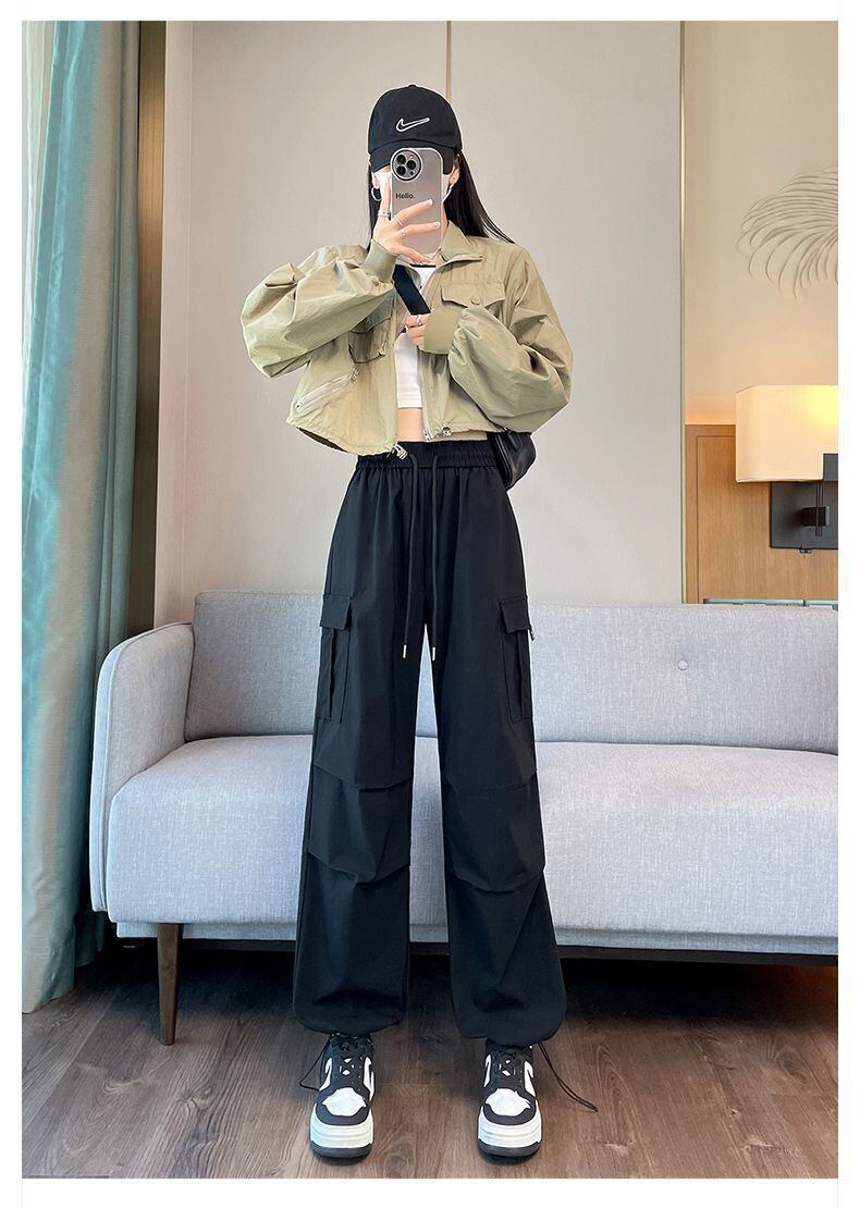 存在感抜群 定番シンプル トレンドアイテム 4色選択 ルーズストレートカジュアルパンツ E-9817