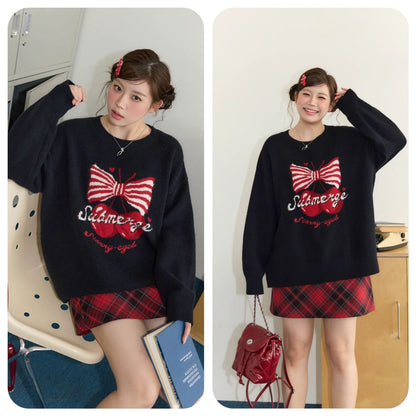 流行新作 美人度アップ 目を奪われる デザイン性抜群 ニットトップスⅹミニスカートセットアップE-9894