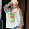都市ファッショ デザイン オシャレ 大人可愛い 着心地良い プリント ストライプ柄 半袖TシャツE-9332