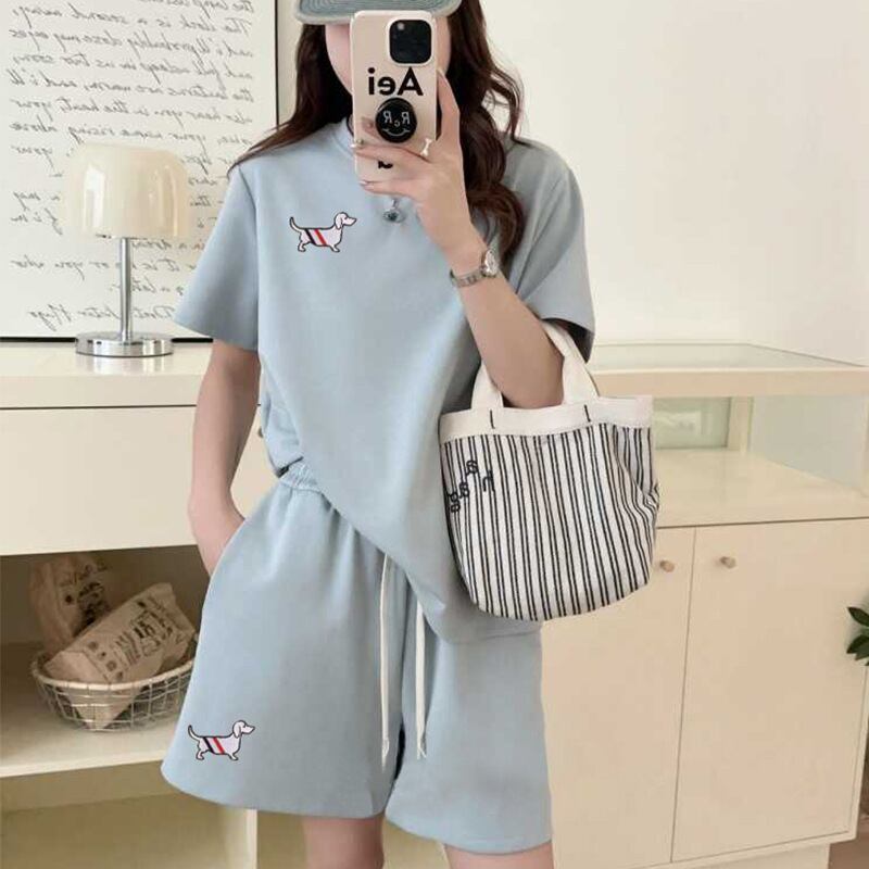 人気上昇中 着心地良い 真夏も快適 カジュアル 全5色 半袖 Tシャツ ショートパンツ セットアップ E-9216