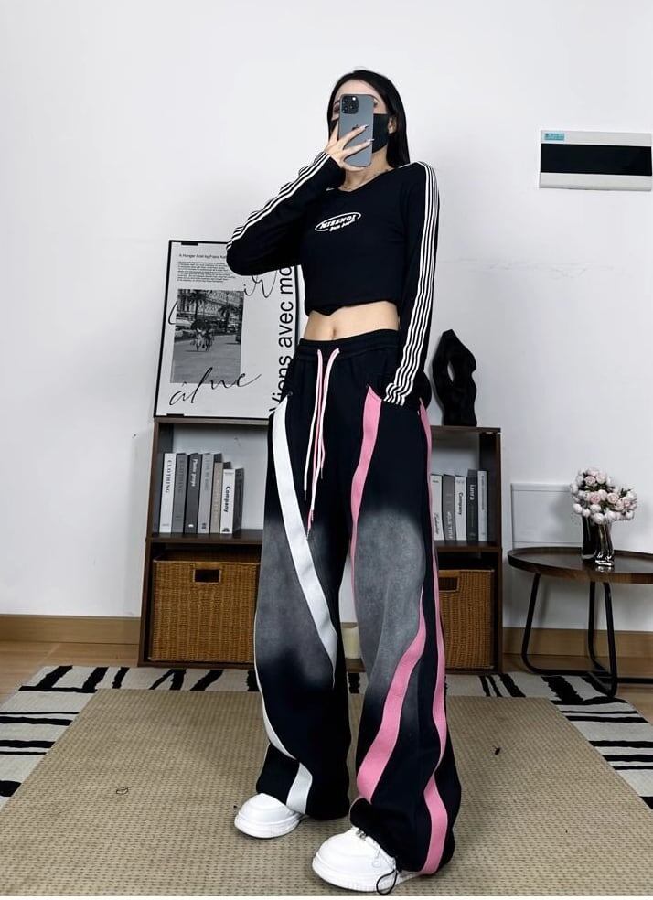 話題沸騰中 個性的なデザイン スタイルアップ 2色 ジョガーパンツ E-9526