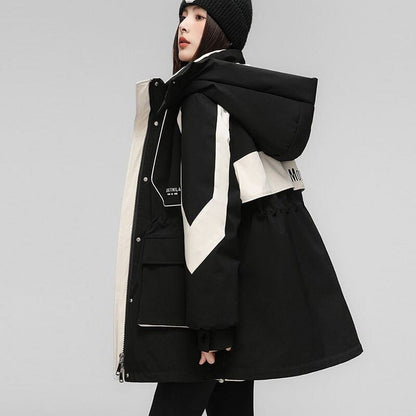 ファッション 4色選択 スタイルアップ フード付きジッパーコート E-10012