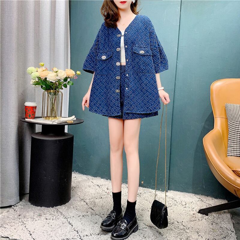 レトロ ジャケット＋ショートパンツ 高級感溢れる セットアップE-6718