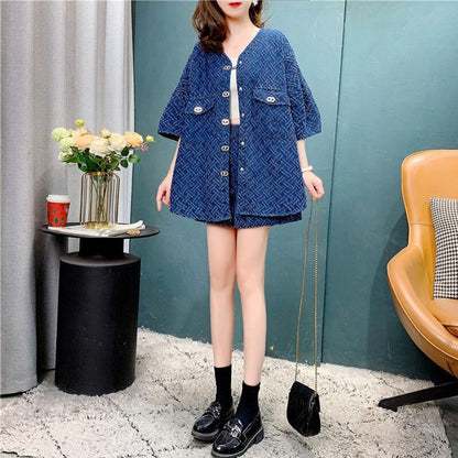 レトロ ジャケット＋ショートパンツ 高級感溢れる セットアップE-6718