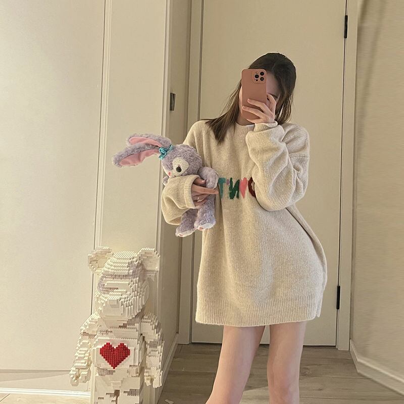 存在感抜群 韓国風ファッション トレンドアイテム カジュアル 3色選択 ニットトップスE-10642