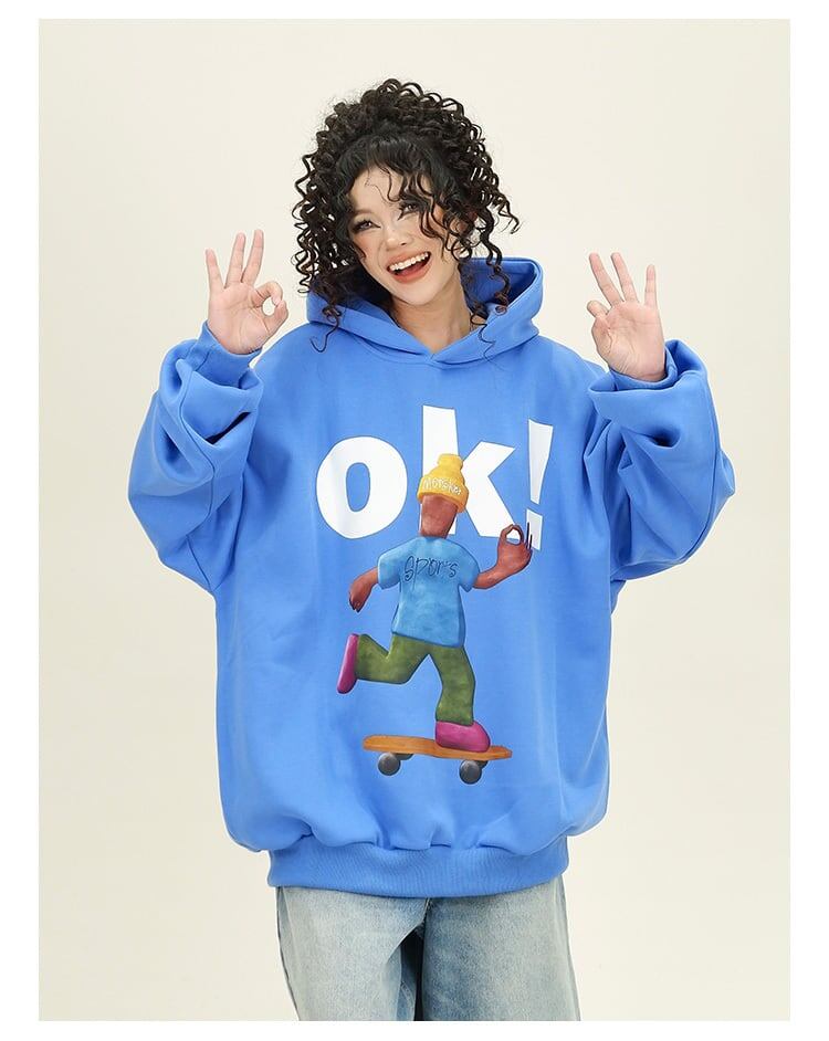 【裏起毛】都市ファッショ デザイン オシャレ ファッション感満々 カジュアル プリント2色選択 パーカーE-10612