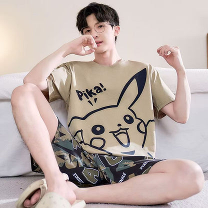 売れ筋 パジャマ Tシャツ & ショーツ セットアップ E-13467