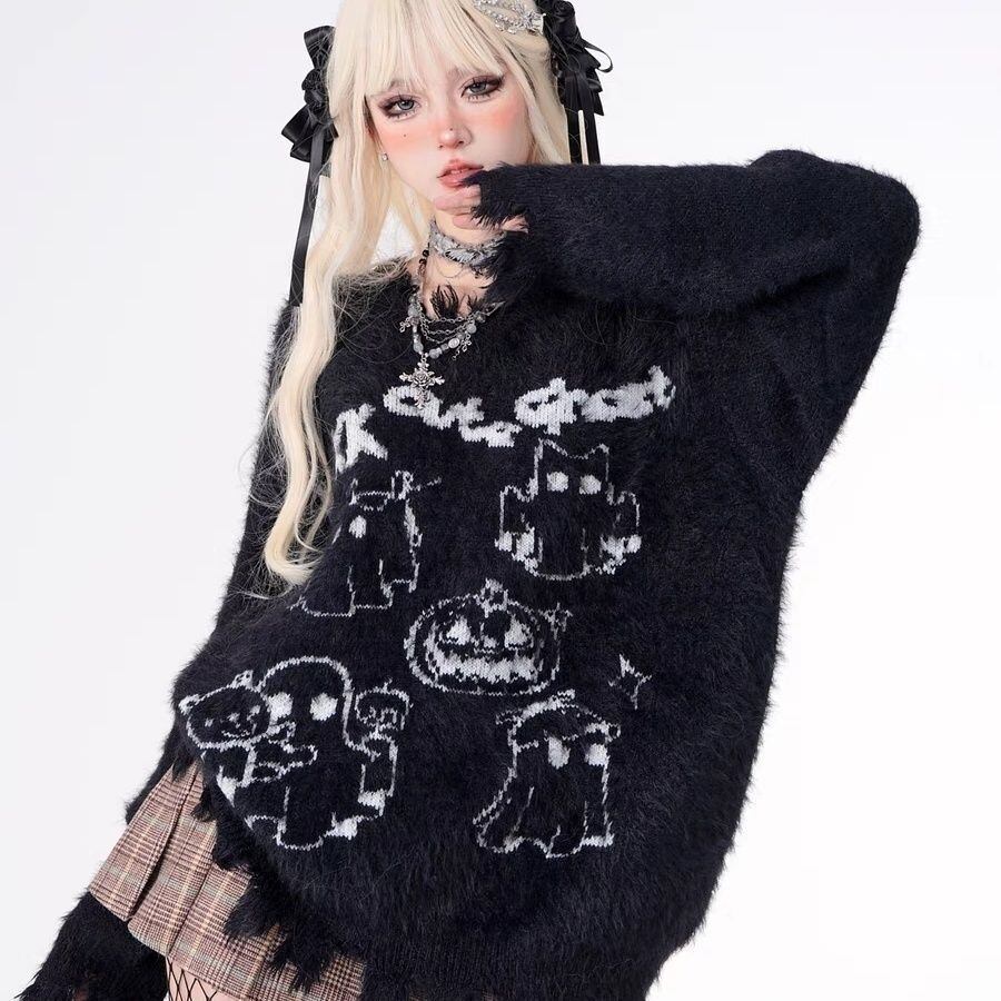 今季も大流行大人可愛い カジュアル スタイルアップ 2色選択ニットトップスE-10621