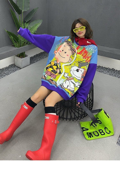 超人気 デザイン性抜群 絶対流行 スタイルアップ カジュアル プリント 4色選択 パーカーE-9381