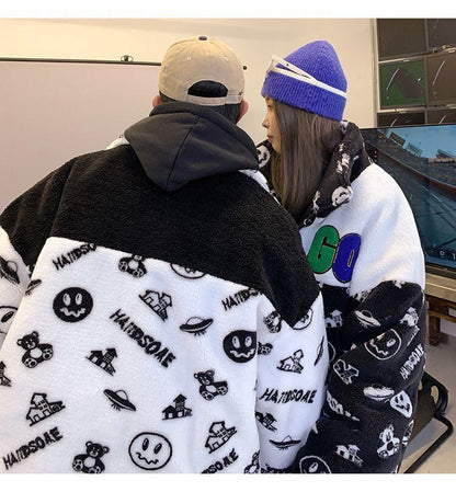 大人の定番シンプル 2色選択 カジュアル ラムフリース コート ボアジャケットE-10011