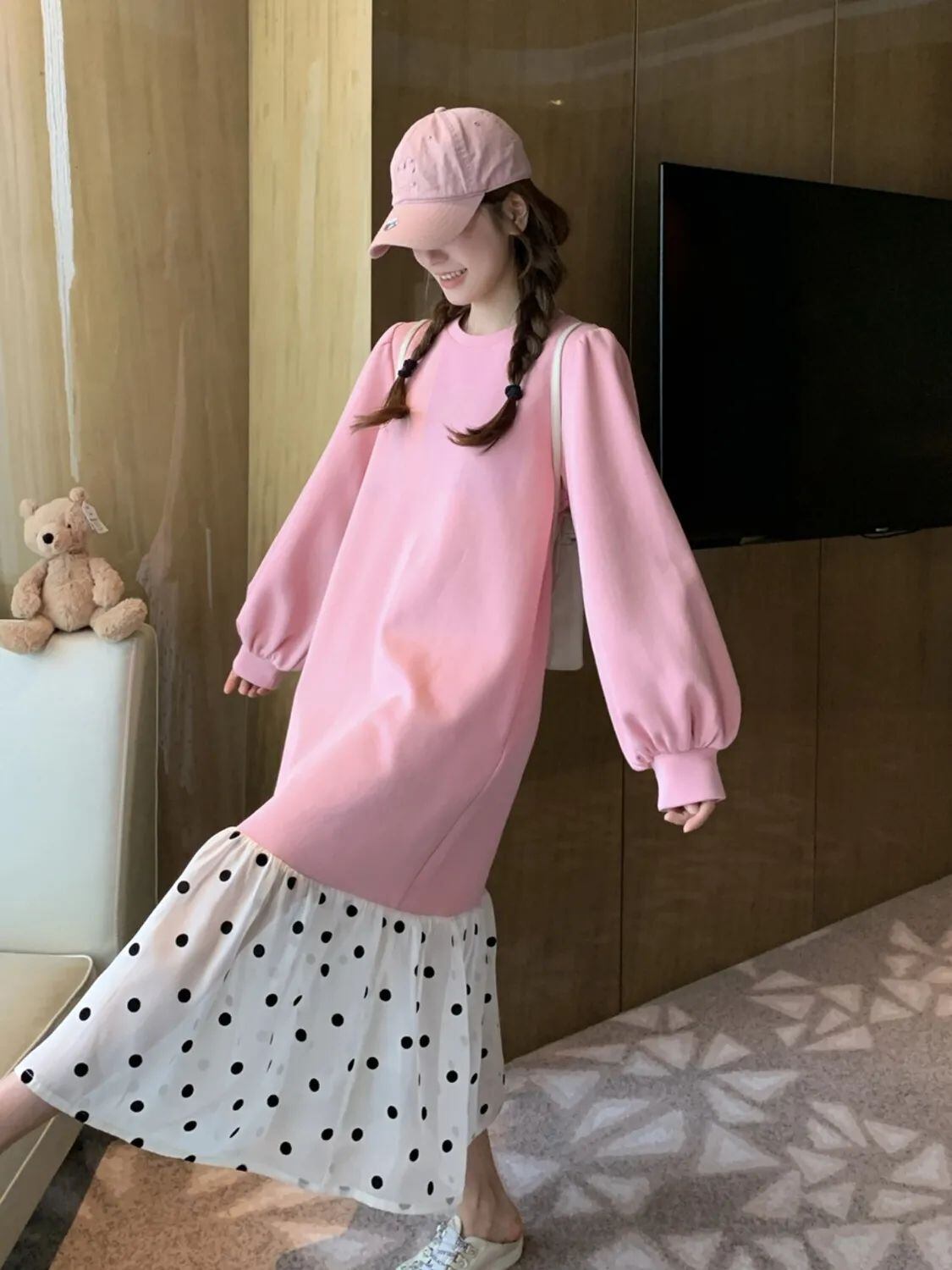 【半額！期間限定！！】超人気 オシャレ 都市ファッショ デザイン ファッション感満々 切り替え ワンピースE-9700