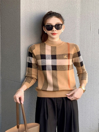 スタイルアップ 海外トレンド 形が綺麗 2色選択 ニットトップスE-9797