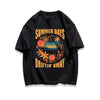 柔らかな肌触りで着心地も楽ちん アバンギャルド カジュアル プリント 全7色 半袖 Tシャツ E-9263