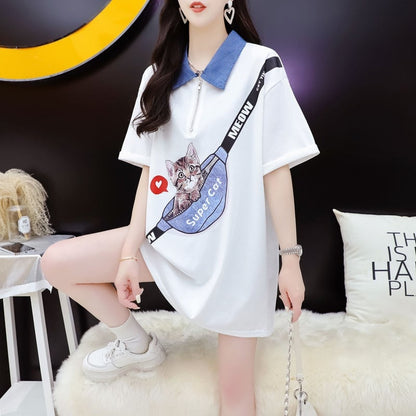 主役級 エレガント ファッション 半袖シャツE-6761