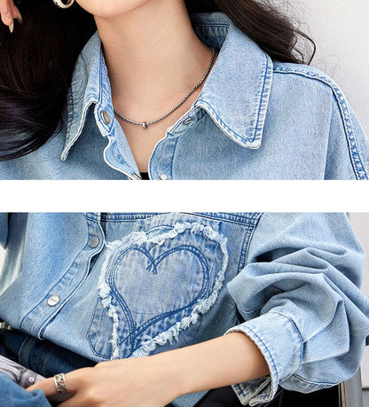 都市ファッショ デザイン オシャレ 上質 おしゃれ度高め アバンギャルド デニム シャツ E-9279