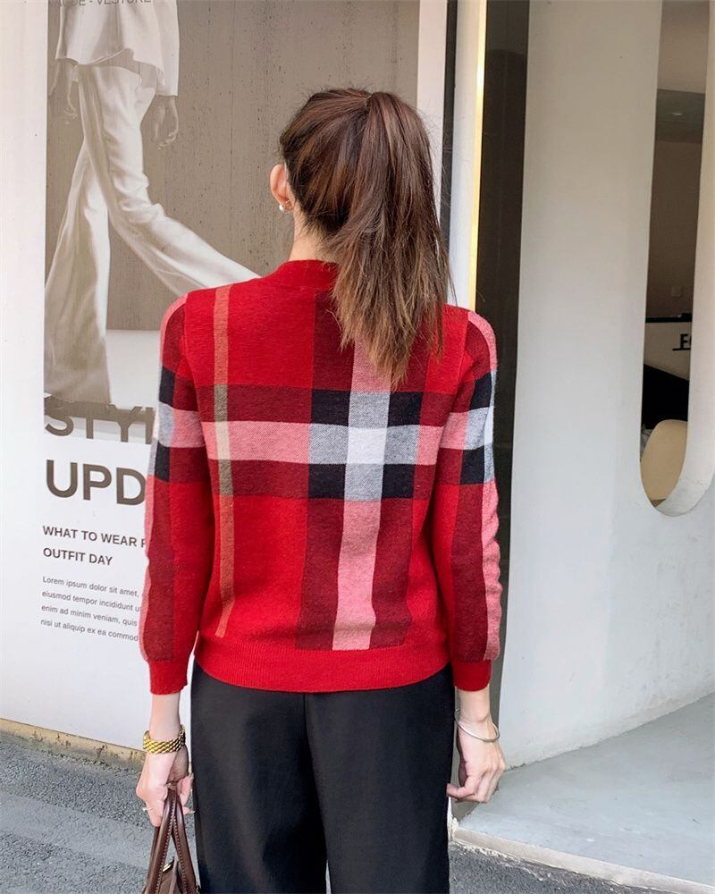 スタイルアップ 海外トレンド 形が綺麗 2色選択 ニットトップスE-9797