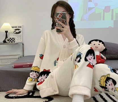 見逃し厳禁 パジャマ レディース秋冬ルームウェア トップス+パンツセットE-5730