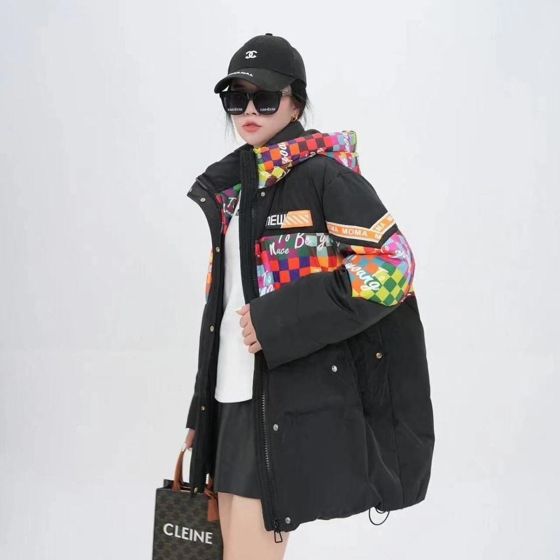 ファッション 2色選択 スタイルアップ フード付きジッパーコート E-10238