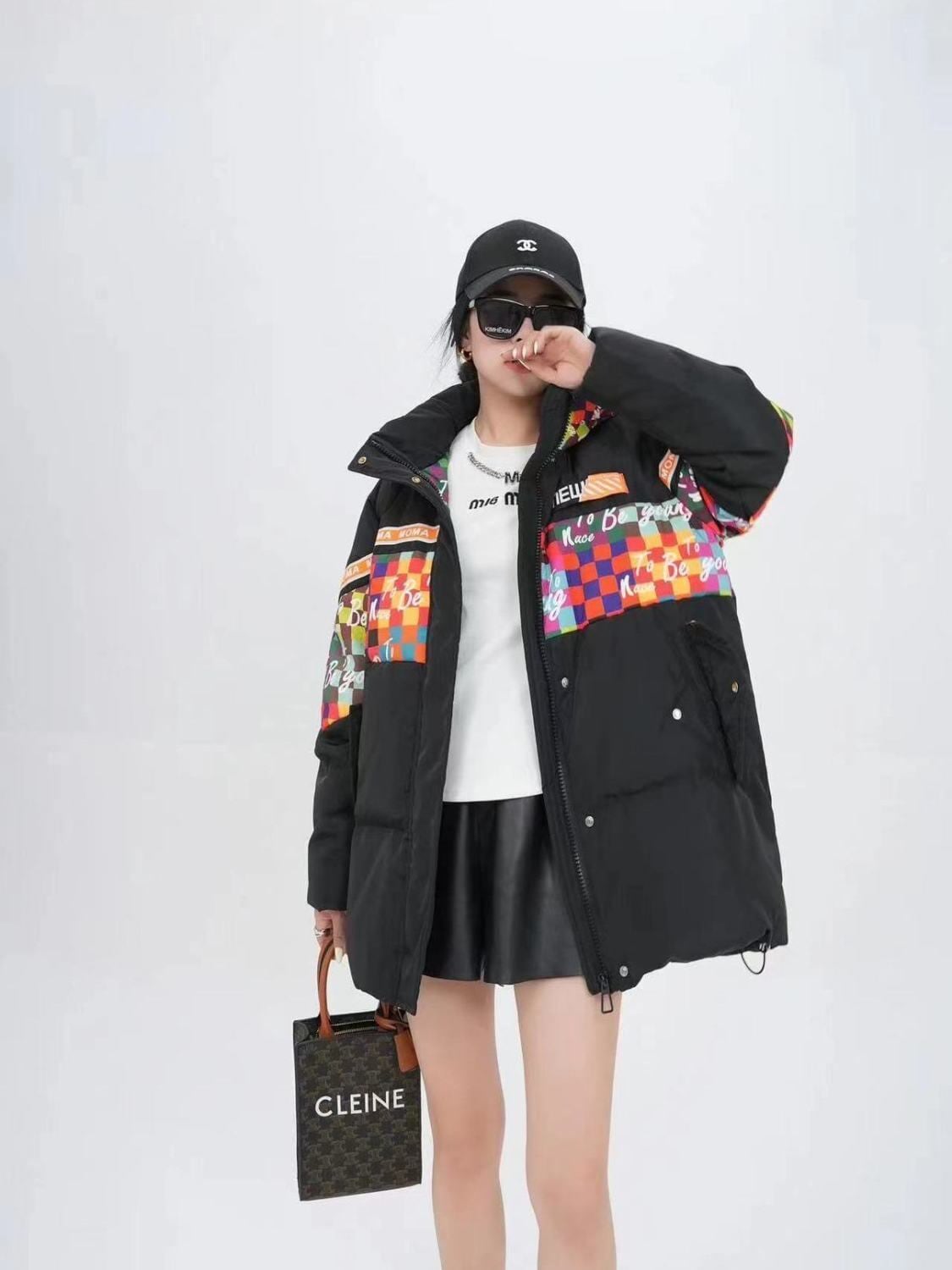 ファッション 2色選択 スタイルアップ フード付きジッパーコート E-10238