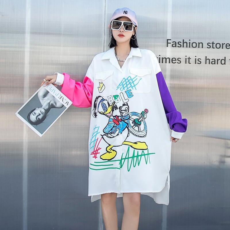 話題沸騰中！！！  アバンギャルドロングスタイル シャツE-5143