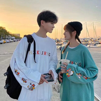 おすすめ熊柄  刺?ロゴ ユニセックスゆったりスウェット全4色E -4657