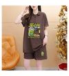 超人気 カジュアル プリント 半袖Ｔシャツⅹパンツセット全3色 <ins-8528>