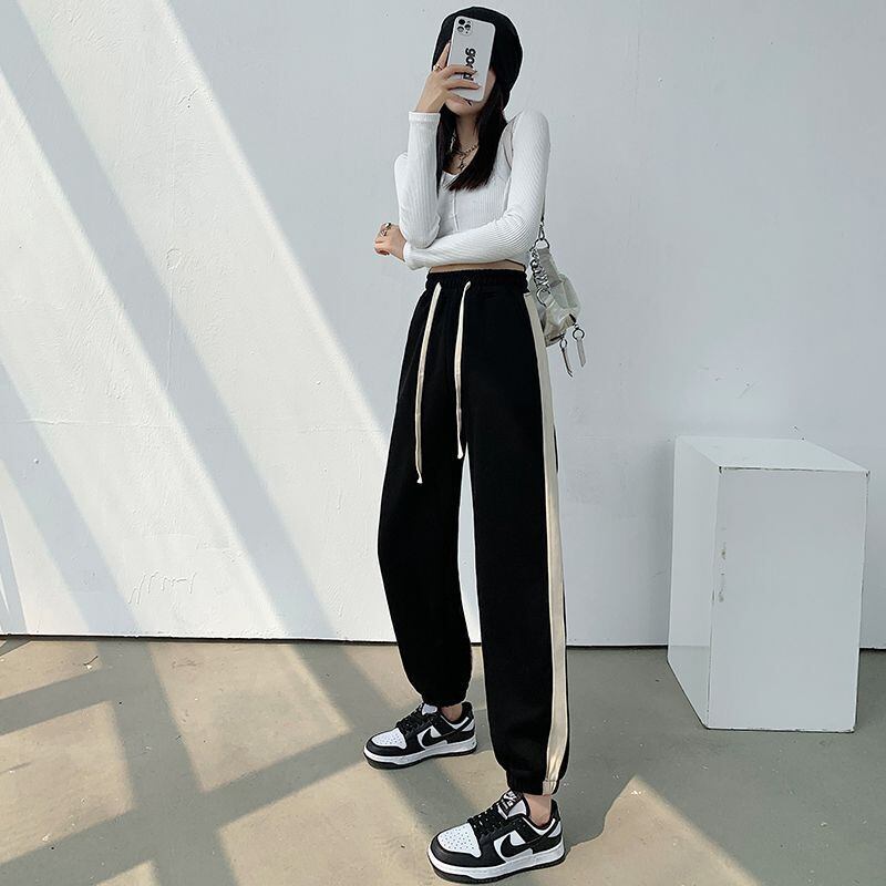 人気上昇中 どんな体型にも適合 定番シンプル 切り替え ジョガーパンツ E-9458