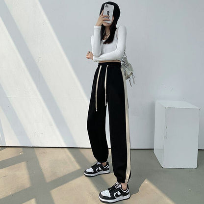 人気上昇中 どんな体型にも適合 定番シンプル 切り替え ジョガーパンツ E-9458