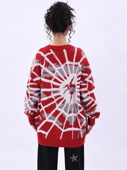 おしゃれ度アップビッグ刺?ロゴゆったりニットセーター全2色   E-4572