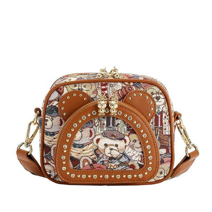 新商品 存在感のある 人気上昇中 キュート ファッション 3色選択可 ベアパターンショルダーバッグE-9860