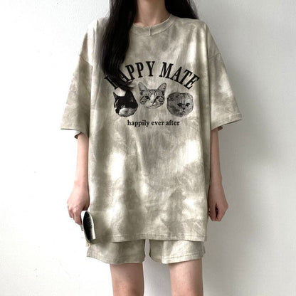 超人気 着心地良い どんな体型にも適合 カジュアル 全5色 半袖 Tシャツ ショートパンツ セットアップ E-9268