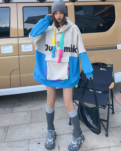 【裏起毛】 個性派 早い者勝ち ファッション ルーズパーカーE-5705