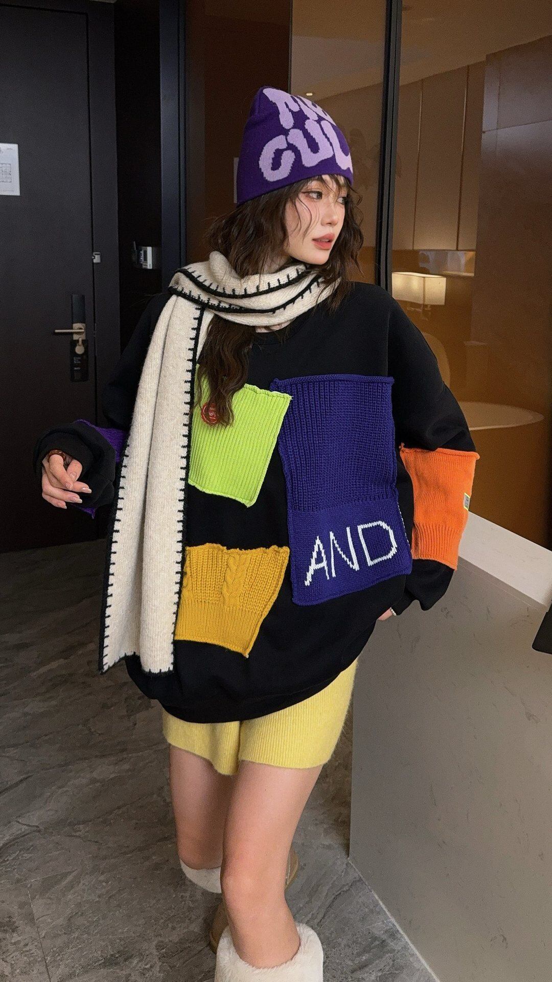 美人度アップ  キュート  柔らかくて優しい印象  カジュアル   3色 スウェット  E-12213